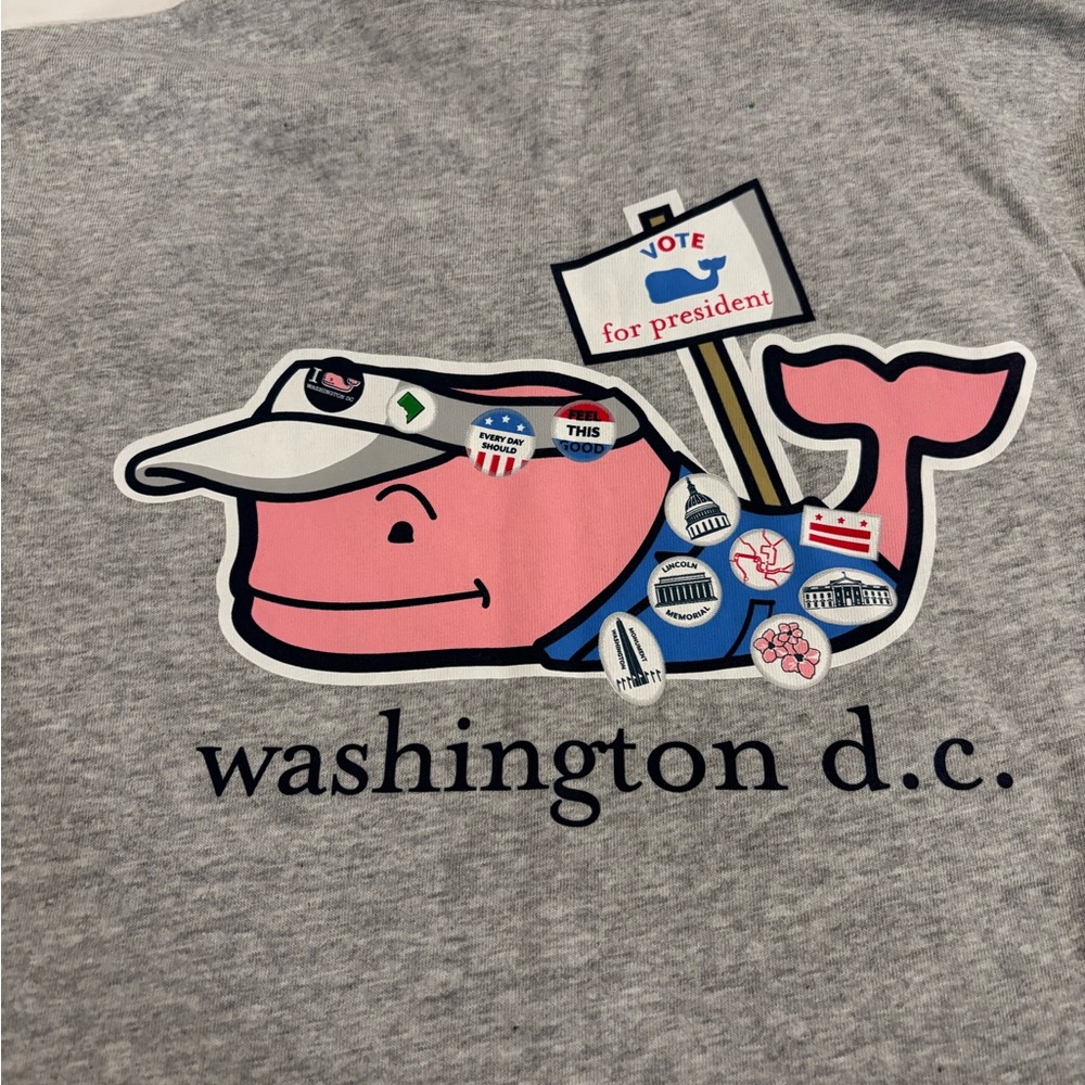 Vineyard Vines Washington DC Gray Long Sleeve Tee
